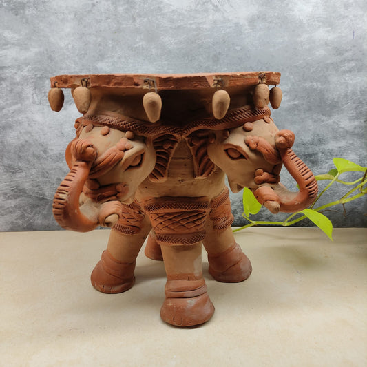 Terracotta Elephant Stand - TES1