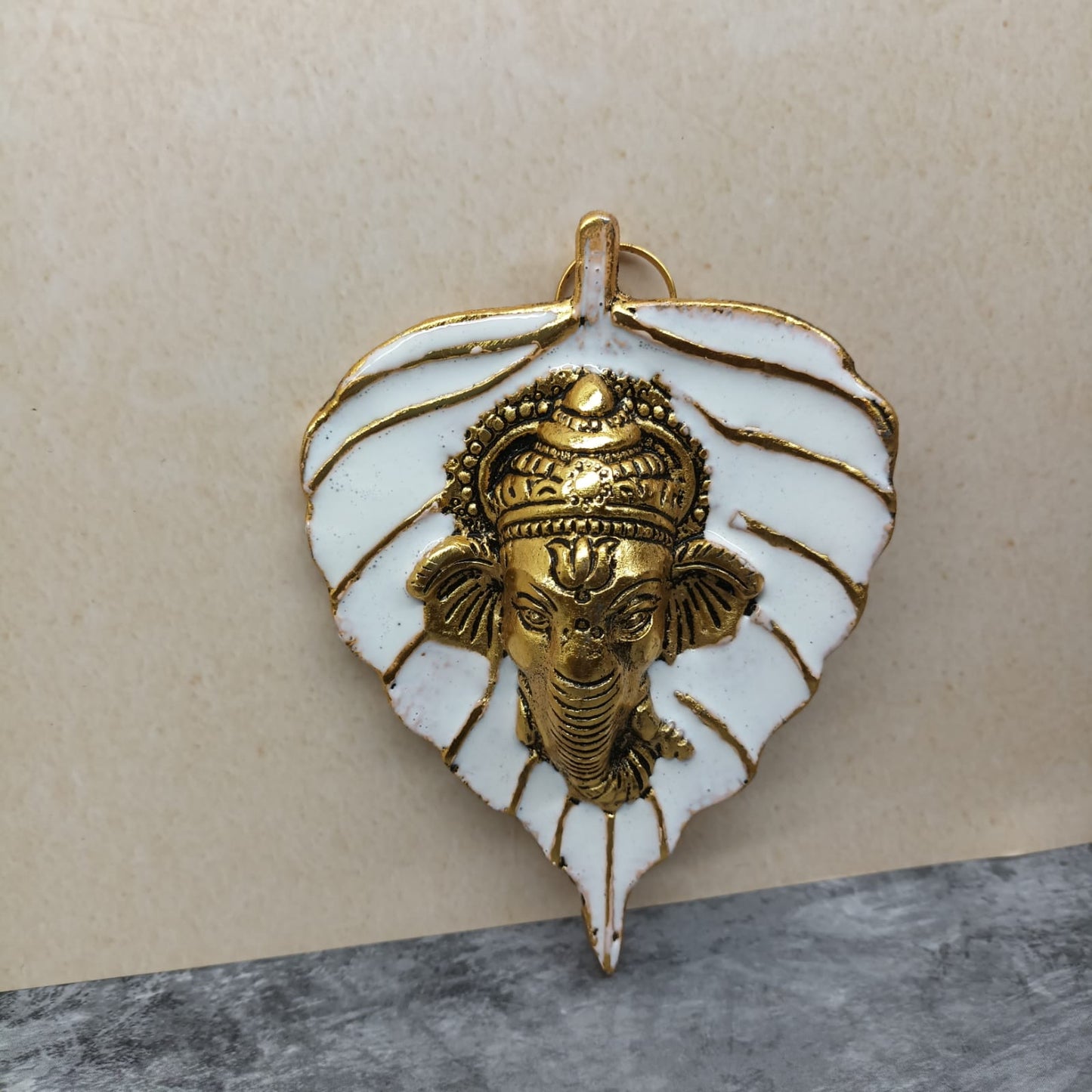 Antique Finish Leaf Ganesha Hangings - LG02