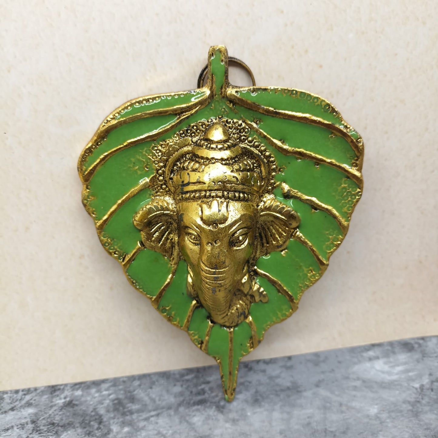 Antique Finish Leaf Ganesha Hangings - LG04