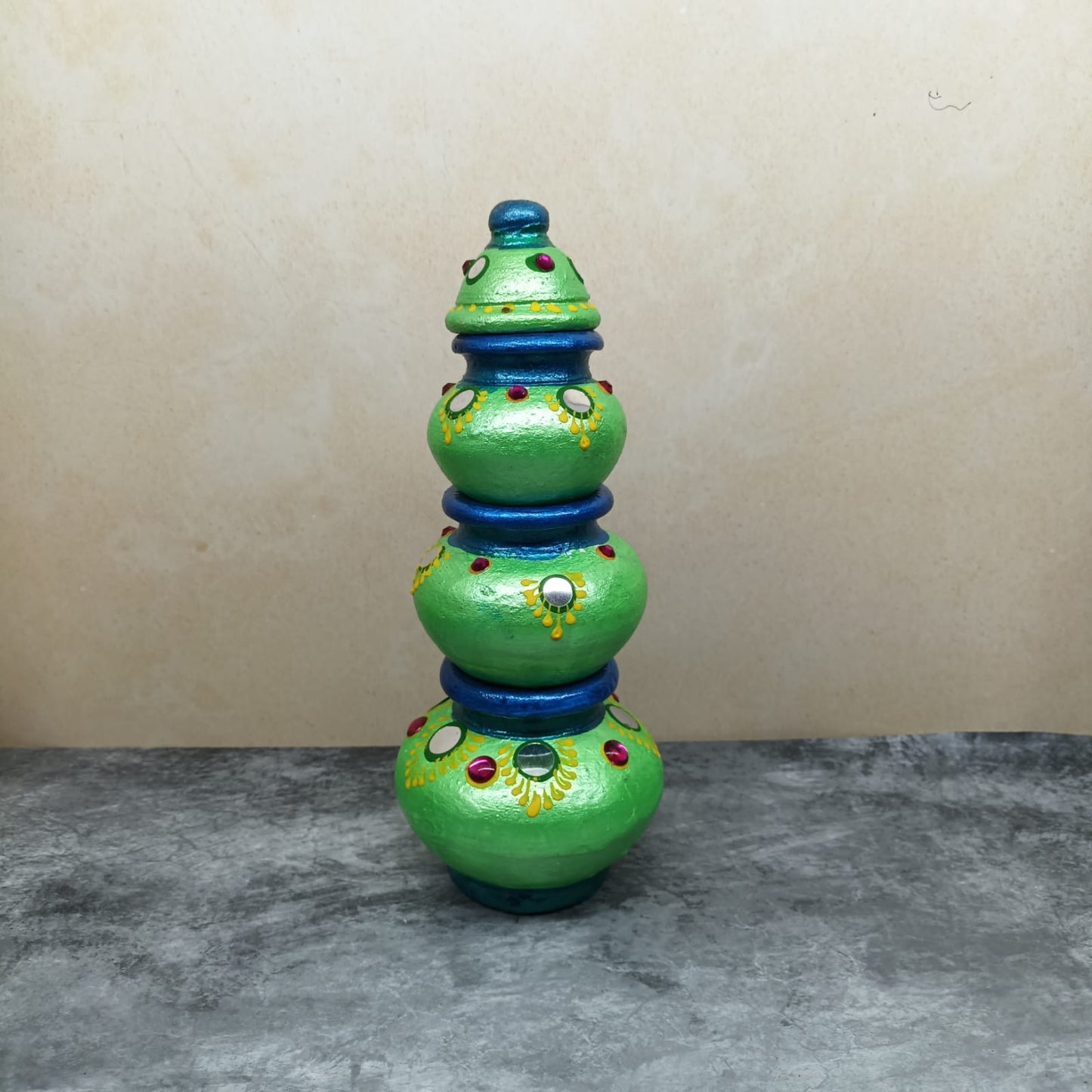 Handmade Clay Akshaya Kubera Pot | Kubera Pot Brings Prosperity, Good Luck, Financial Gains - KP17