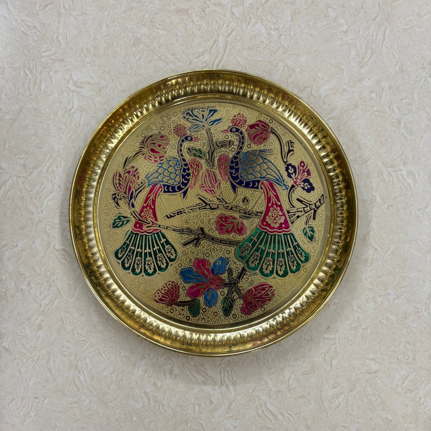 Brass Meenakari Plate - SB7