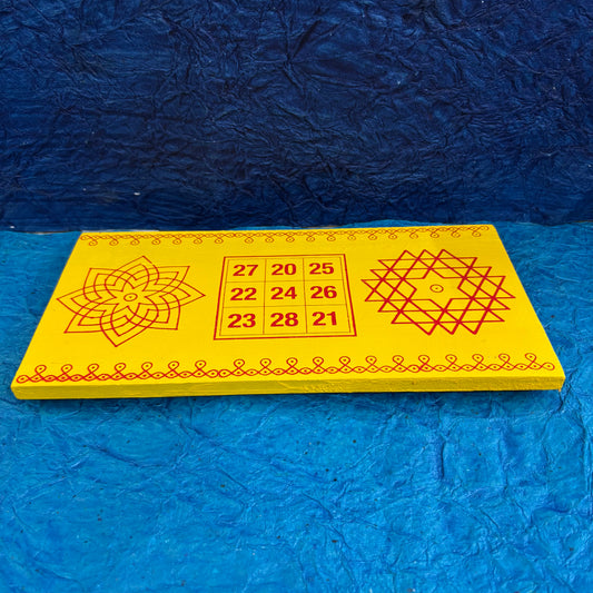 Wooden Kolam Manai - Aishwarya Kolam, Kubera Yantram and Hiruthayakamalam - AKYH01-C