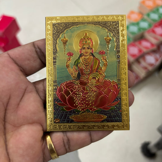 Fridge Magnet - Mettalic Gold Finish - Mahalakshmi - FM19