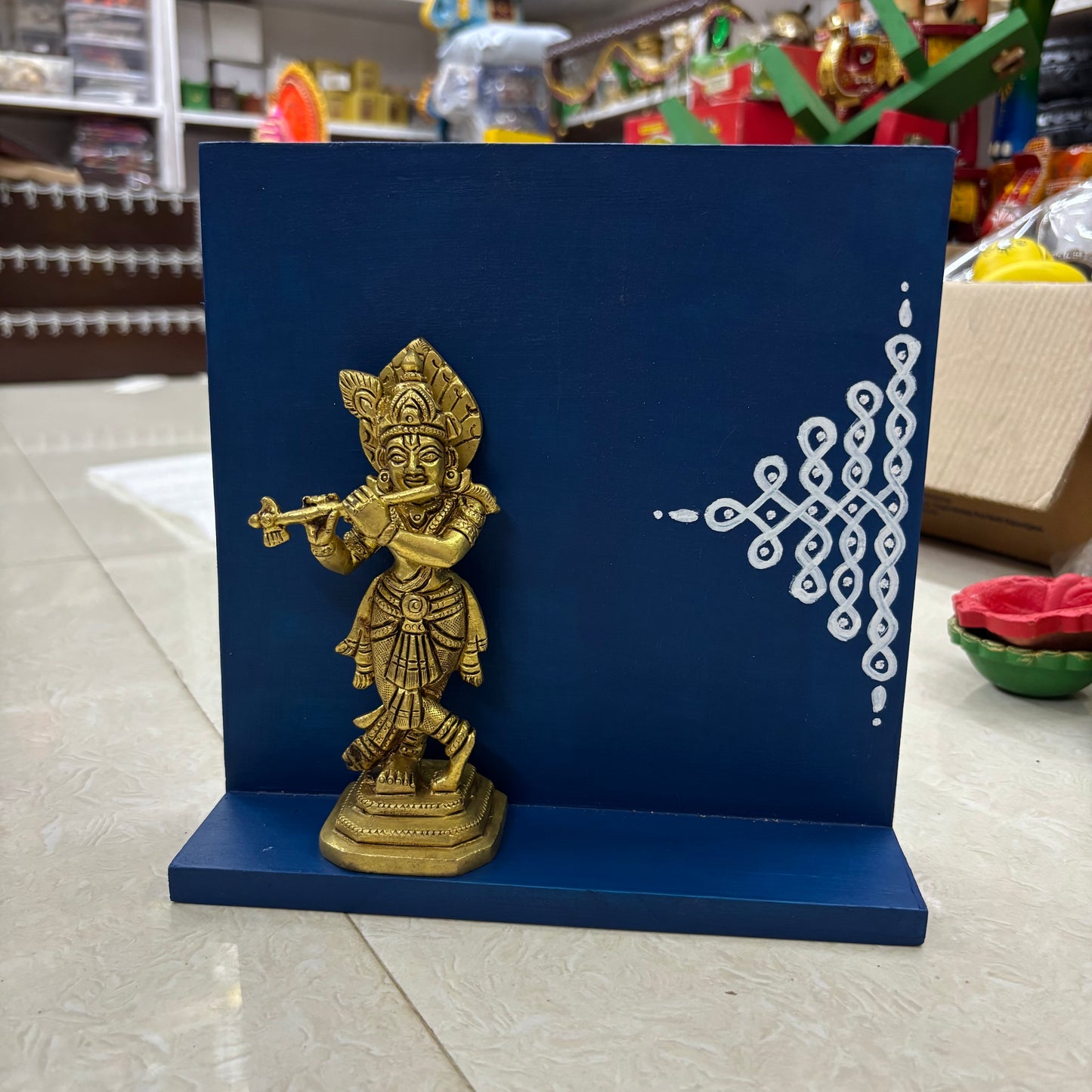 Handmade table decor with Brass Krishna- PRG1