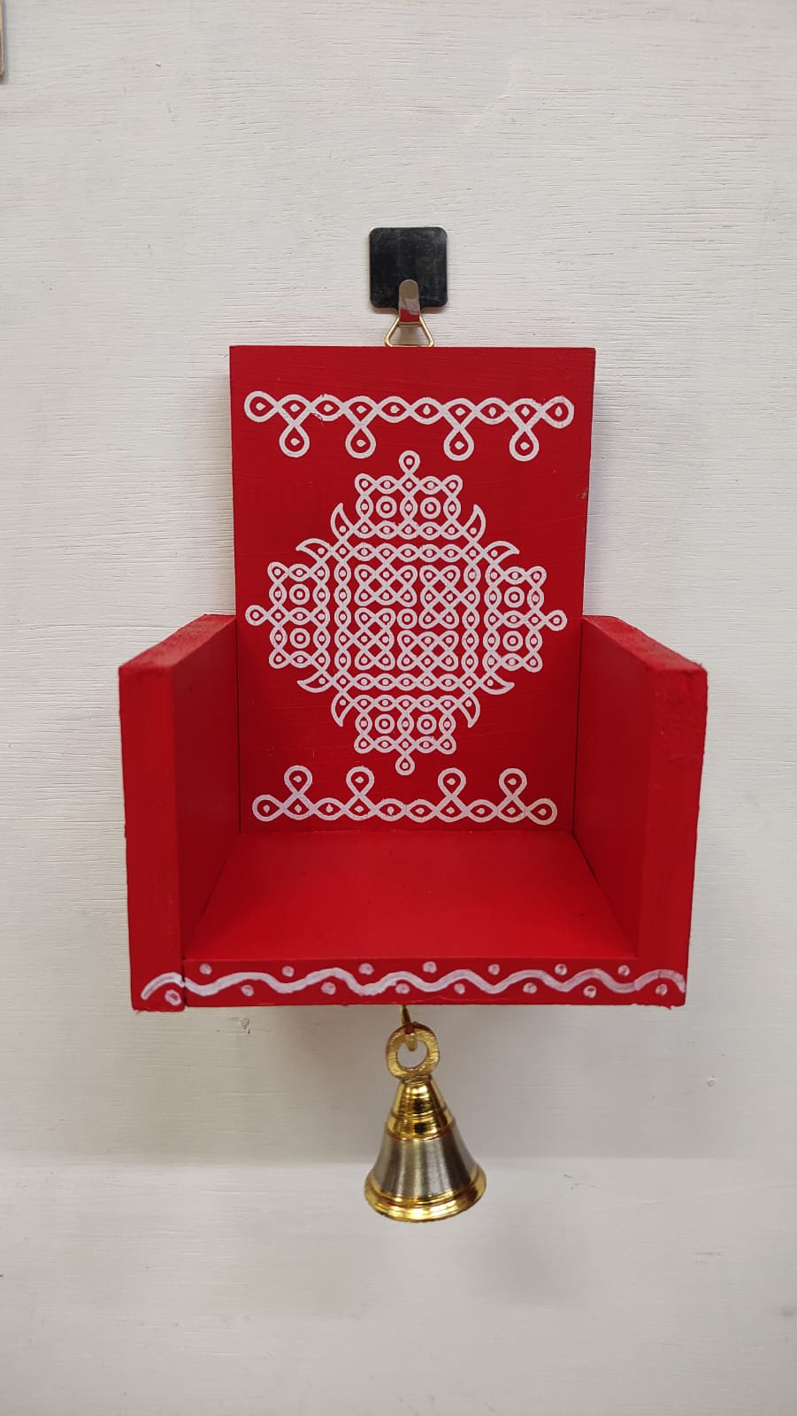 Closed Wooden Kolam Wall Shelf, Vilakku Madam - CVM4