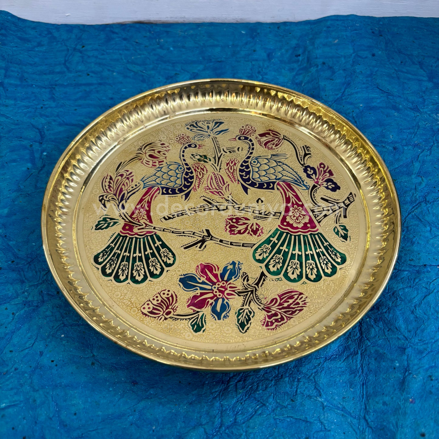 Brass Meenakari Plate - SB7