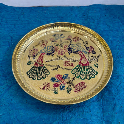 Brass Meenakari Plate - SB7