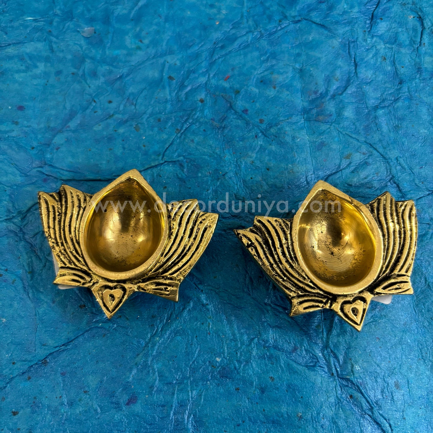 Brass Lotus Vilakku Pair - BJ9