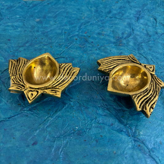 Brass Lotus Vilakku Pair - BJ9