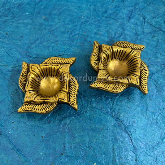 Brass Swastik Vilakku Pair - BJ8