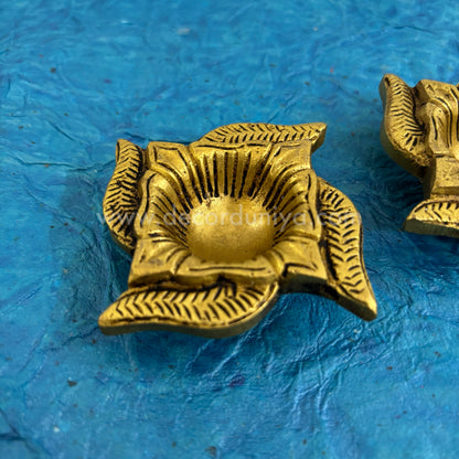 Brass Swastik Vilakku Pair - BJ8