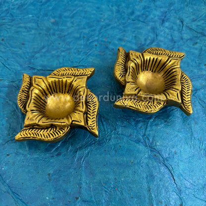 Brass Swastik Vilakku Pair - BJ8