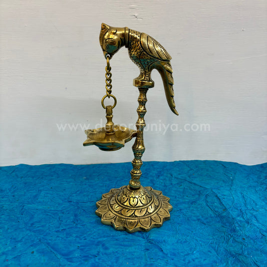 Brass Parrot Hanging Lamp with Stand  - RJ10