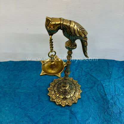 Brass Parrot Hanging Lamp with Stand  - RJ10