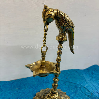 Brass Parrot Hanging Lamp with Stand  - RJ10