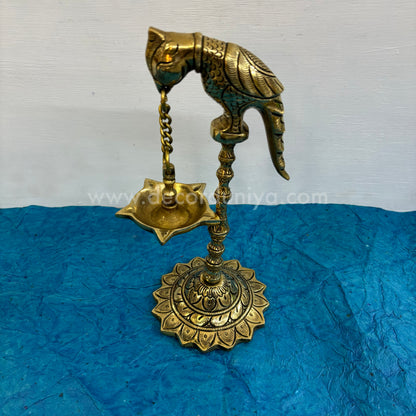 Brass Parrot Hanging Lamp with Stand  - RJ10