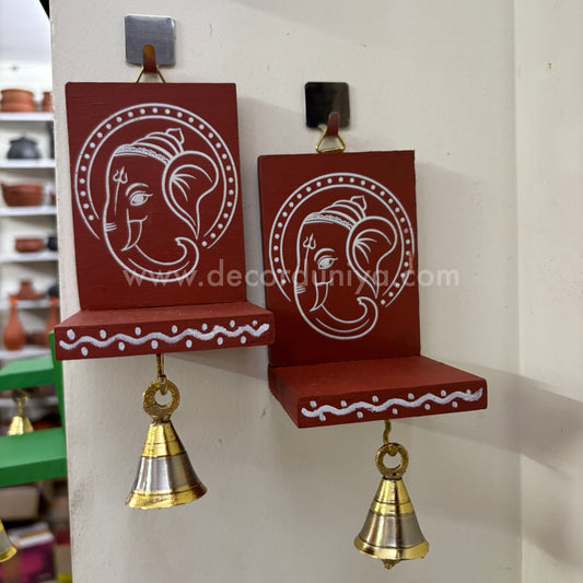 Wooden Kolam Wall Shelf Pair | Vilakku madam - VM90