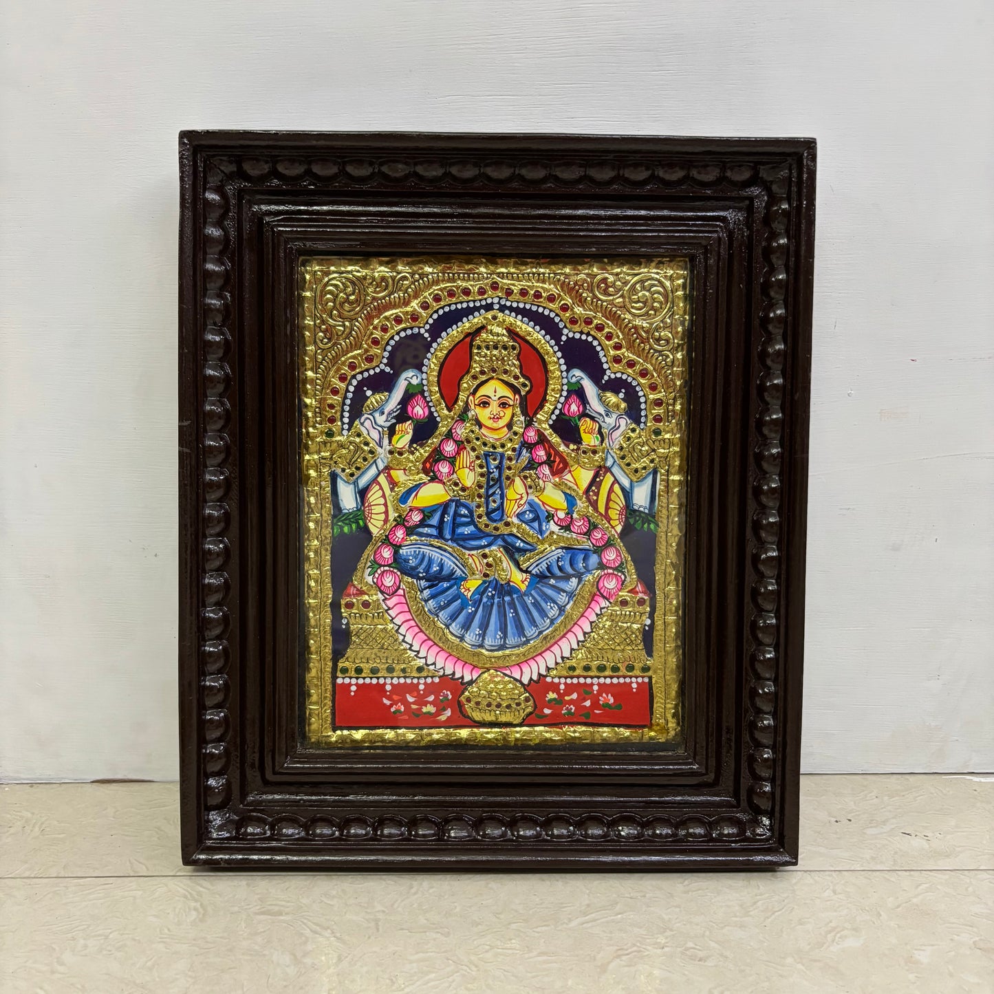 Tanjore Painting | Lakshmi | Chettinad Frame | - Flat Gold Foil  - TP1