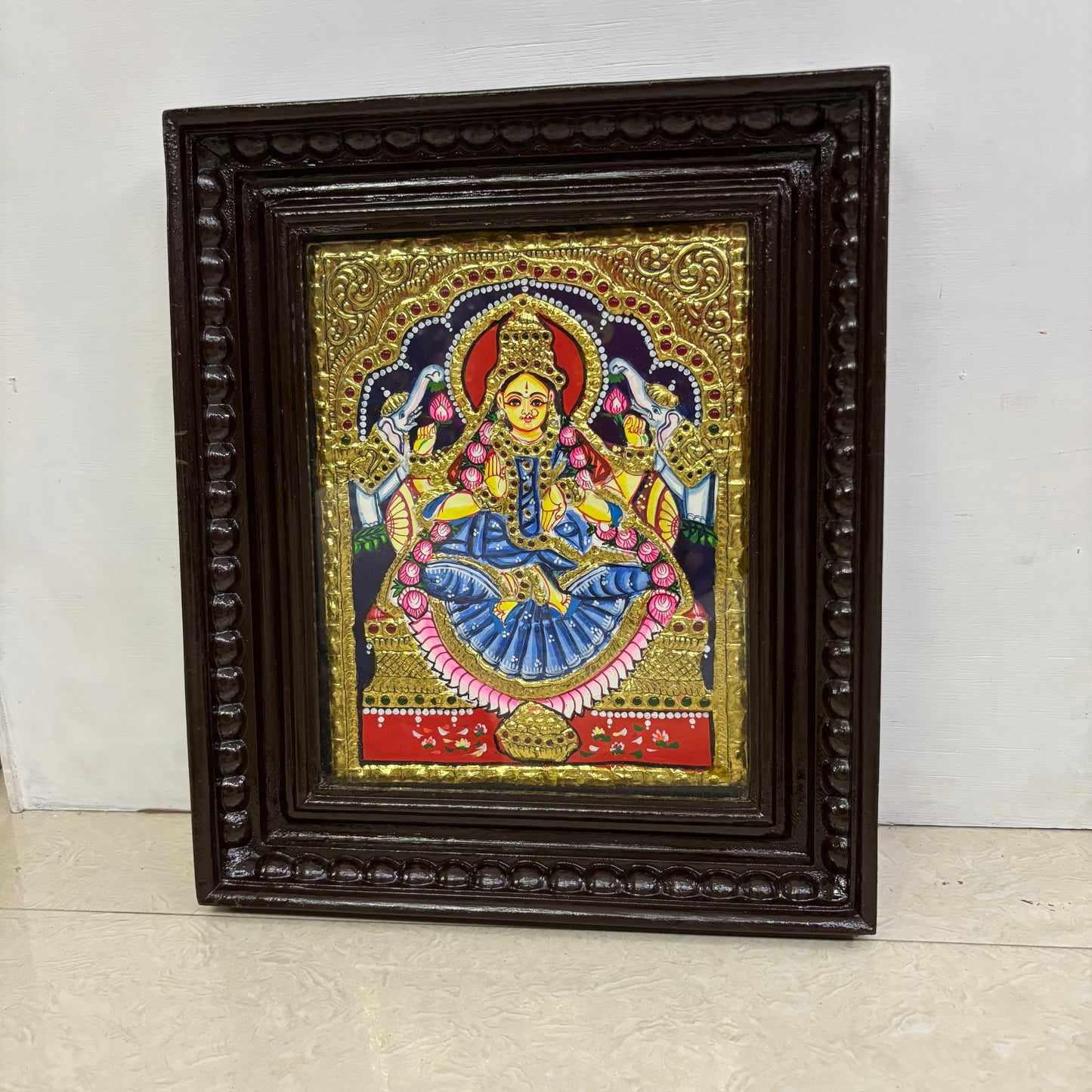 Tanjore Painting | Lakshmi | Chettinad Frame | - Flat Gold Foil  - TP1