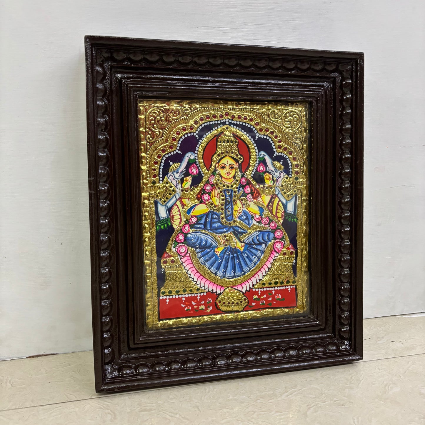 Tanjore Painting | Lakshmi | Chettinad Frame | - Flat Gold Foil  - TP1