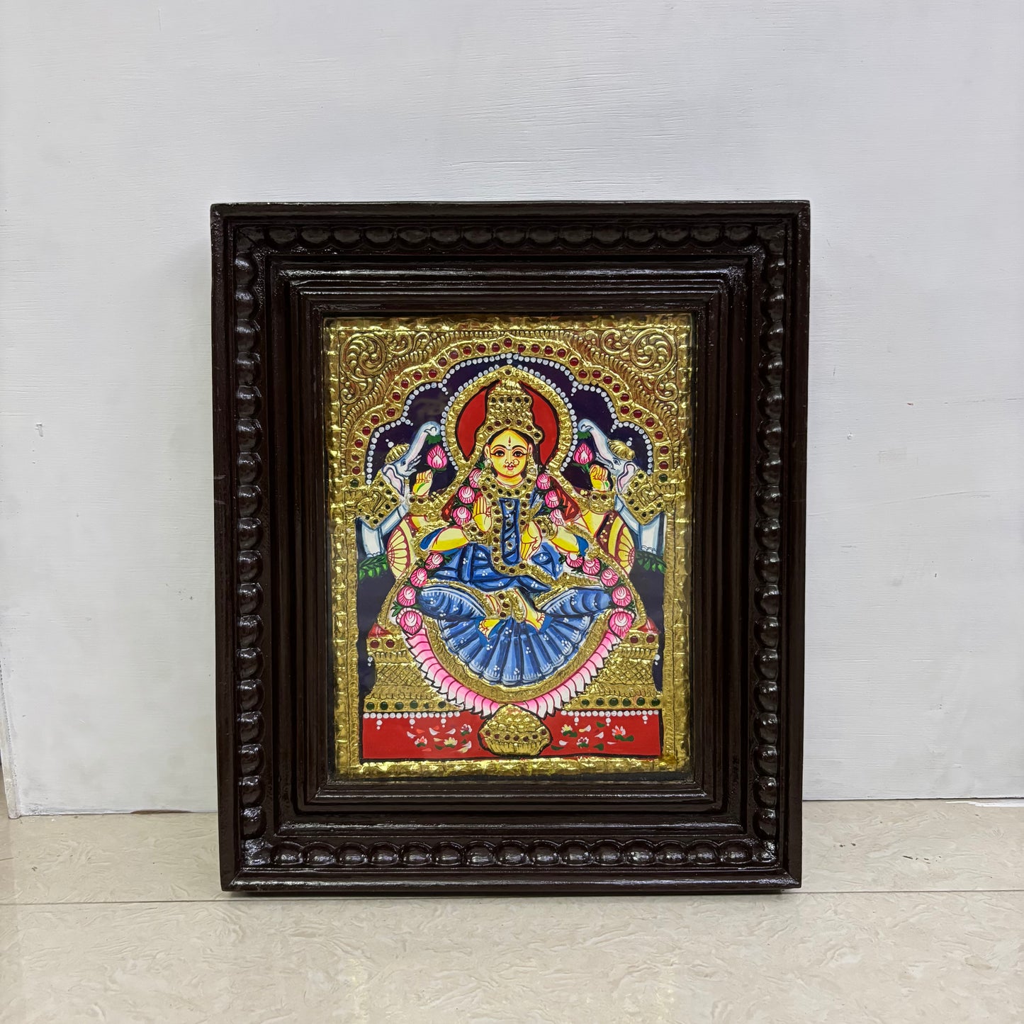 Tanjore Painting | Lakshmi | Chettinad Frame | - Flat Gold Foil  - TP1