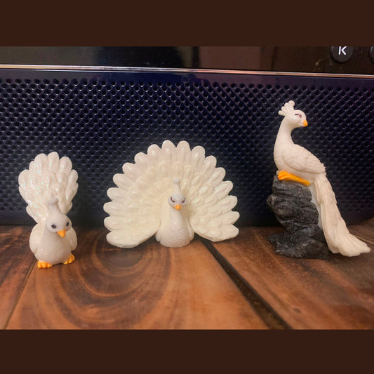 White Peacock Miniature 3 Pcs set - PB01