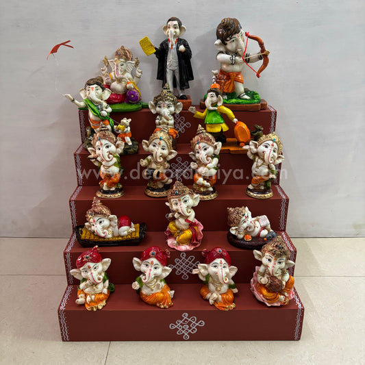 5 Step Polyresin Ganesha Golu - Entire Set - PG11