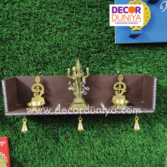 Wooden Stand with Brass Murugar & Om Vilakku - PS3