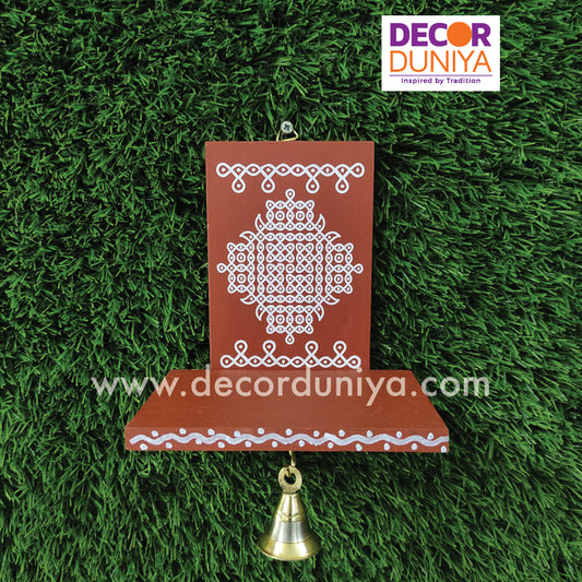 Wooden Kolam Wall Shelf, Vilakku Madam -  VM2