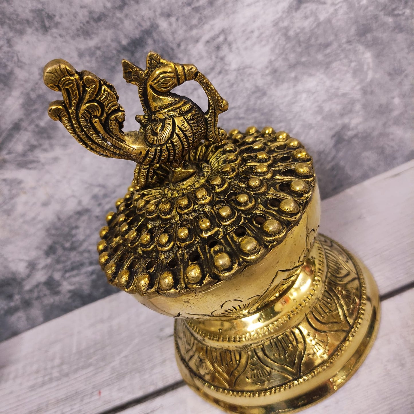 Brass Annam Sambrani Holder Antique Finish - BSH1