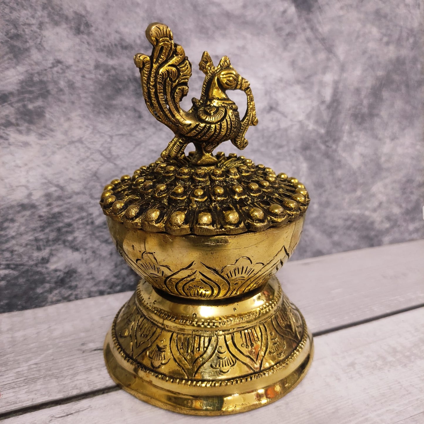 Brass Annam Sambrani Holder Antique Finish - BSH1