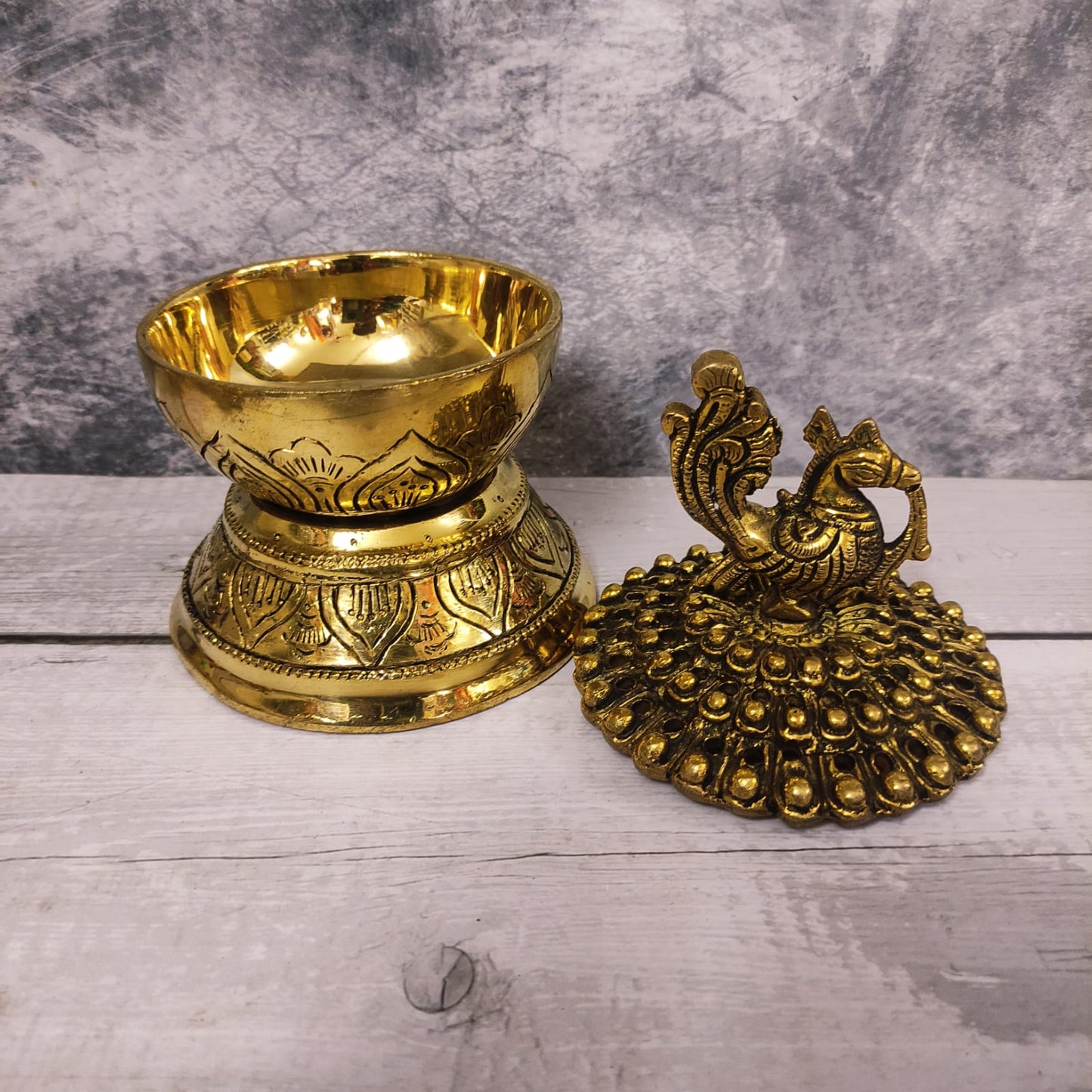 Brass Annam Sambrani Holder Antique Finish - BSH1