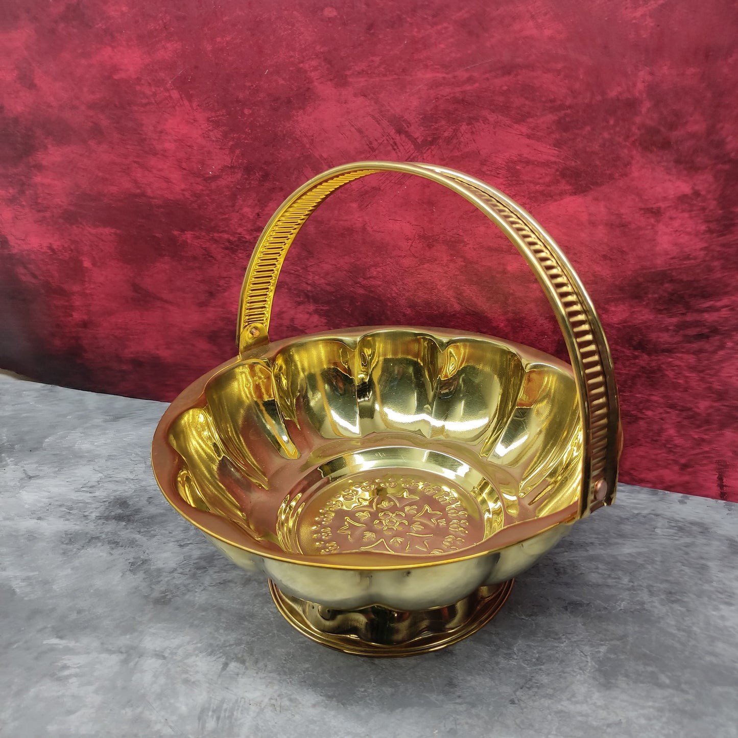 Brass Flower Basket | Pooja Poo Kodai - SB50