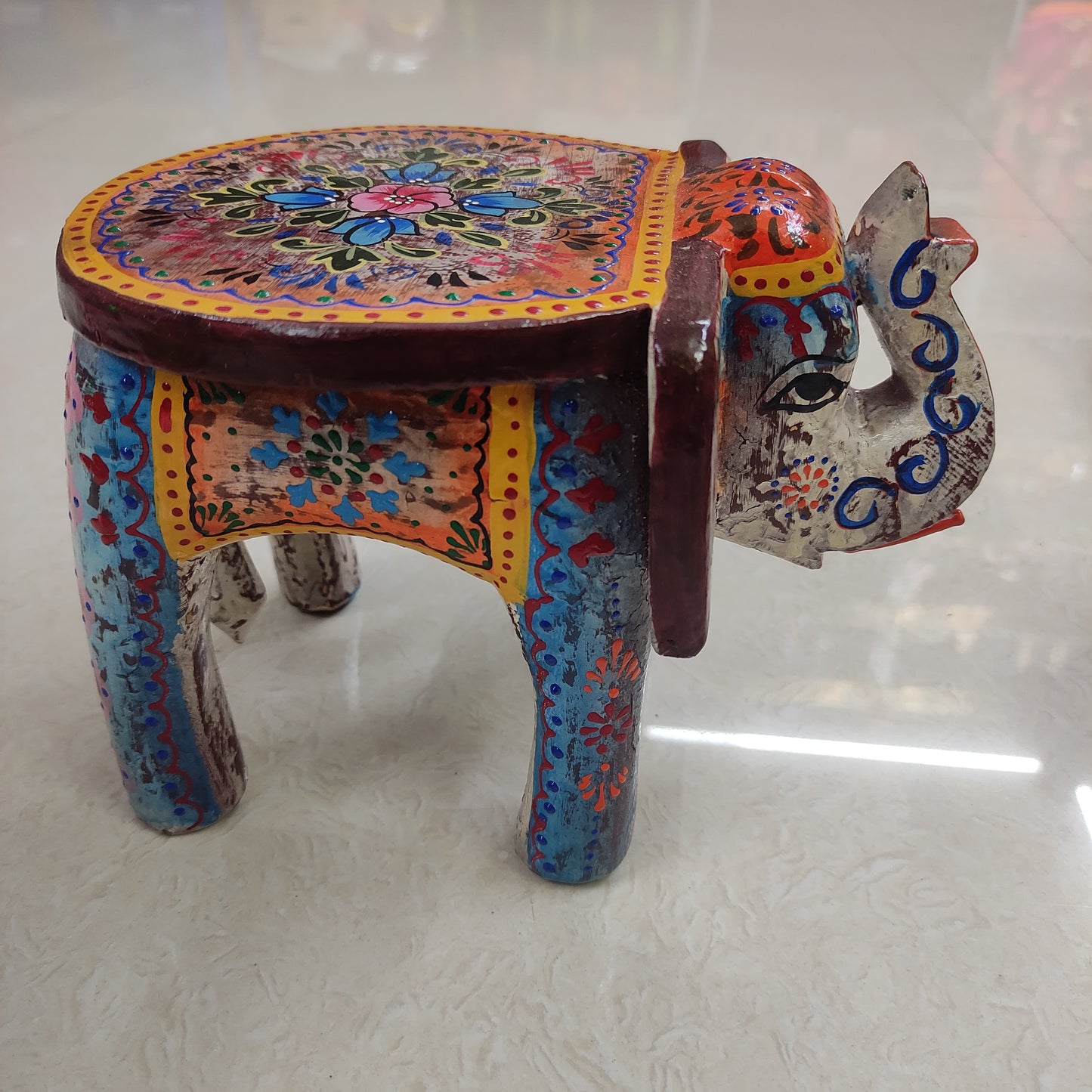 Handcrafted Wooden Elephant Stand - ES10