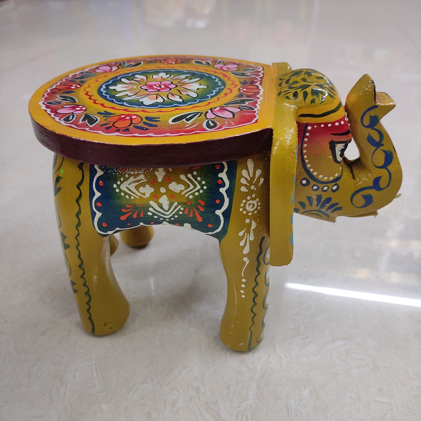 Handcrafted Wooden Elephant Stand - ES07