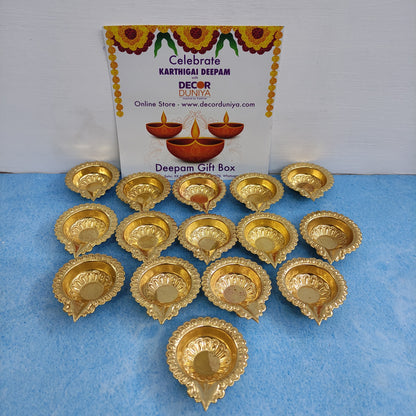 Karthigai Deepam - Vilakku Combo - Brass Diya Gift Box - VC1 - set of 27 lamps