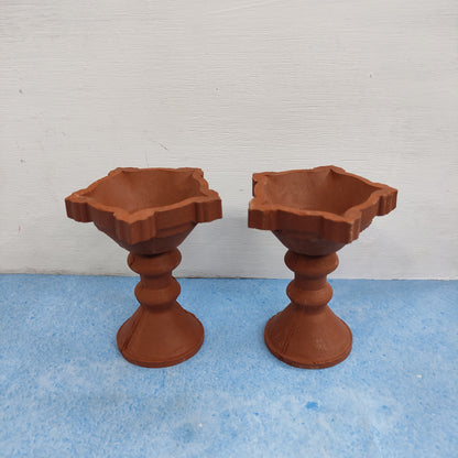 Clay Kuthu Vilakku - Pair of 2 Nos - CKV1