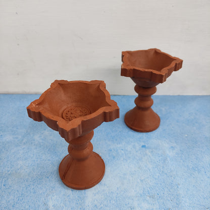 Clay Kuthu Vilakku - Pair of 2 Nos - CKV1