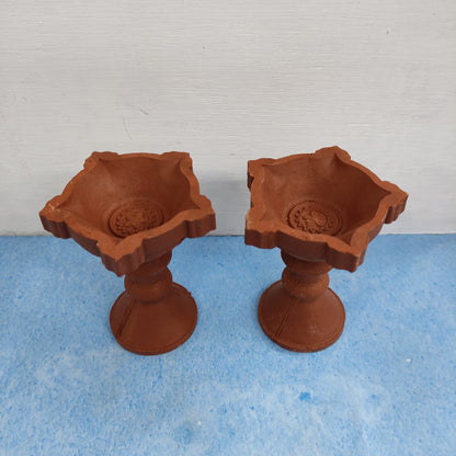 Clay Kuthu Vilakku - Pair of 2 Nos - CKV1