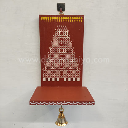 Wooden Kolam Wall Shelf, Vilakku Madam - VMN11