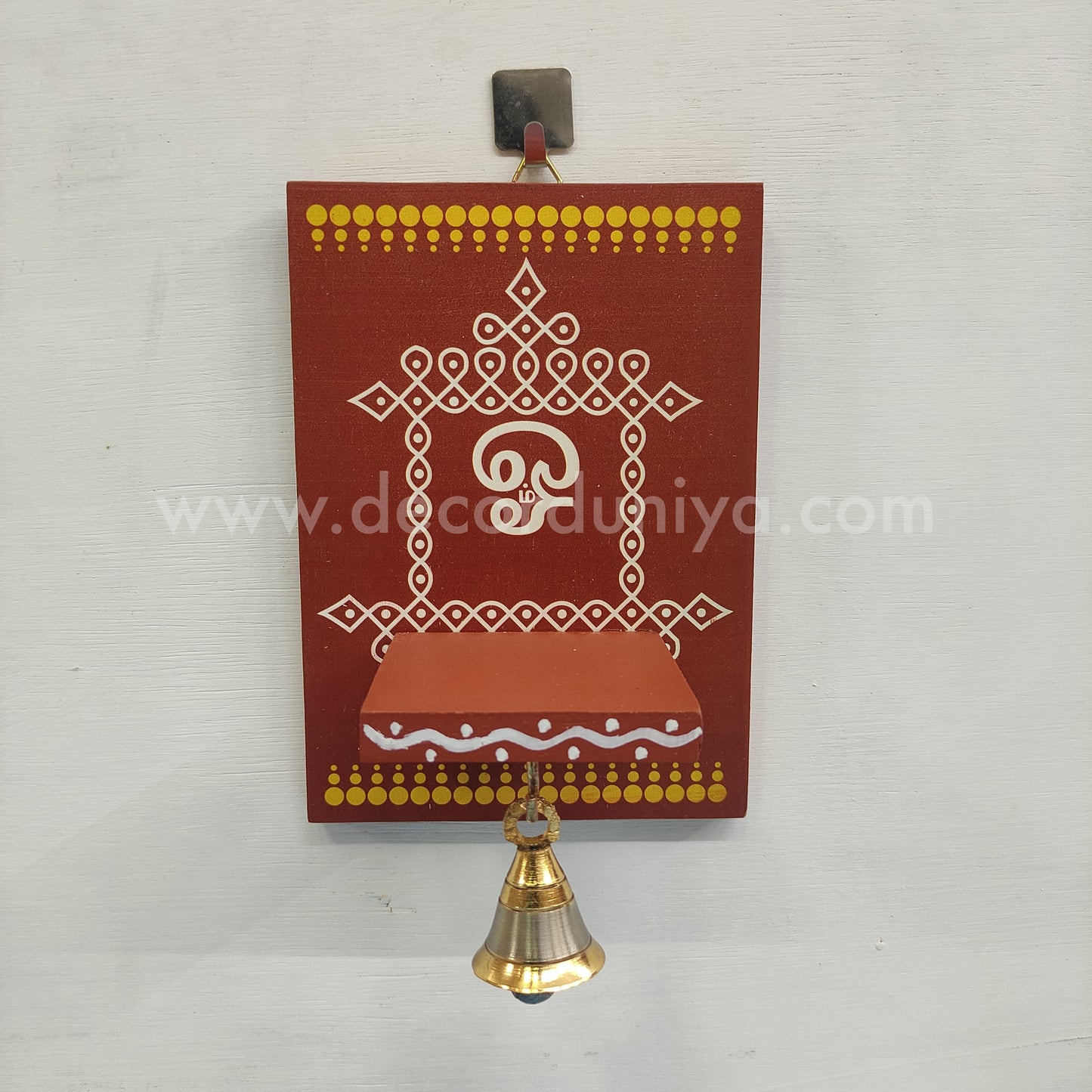 Wooden Kolam Wall Shelf, Vilakku Madam - VMN7