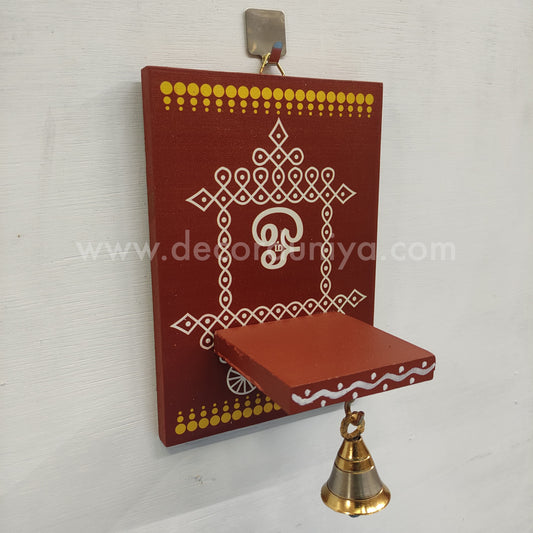 Wooden Kolam Wall Shelf, Vilakku Madam - VMN7