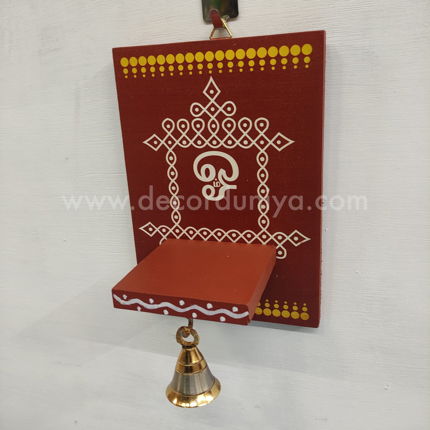 Wooden Kolam Wall Shelf, Vilakku Madam - VMN7