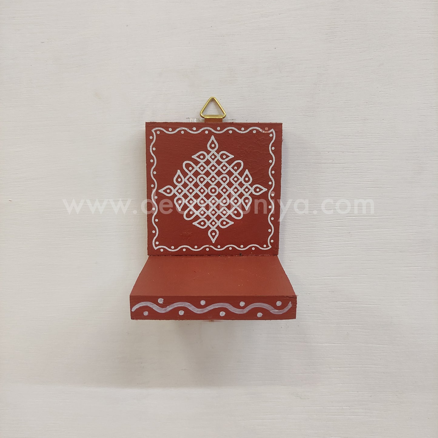 Wooden Kolam Wall Shelf | Vilakku madam - VM73