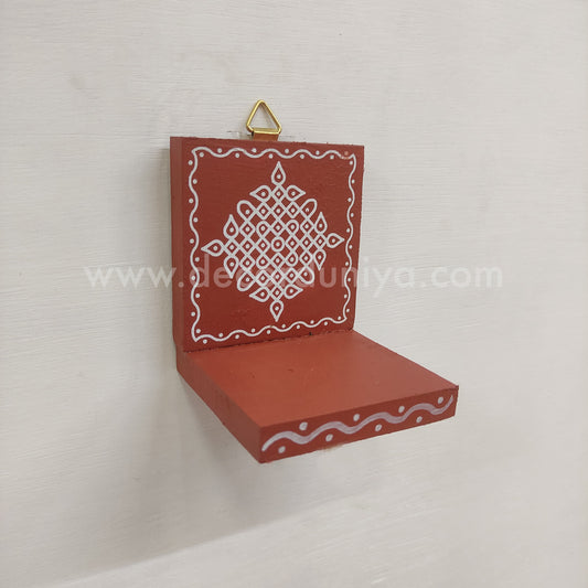 Wooden Kolam Wall Shelf | Vilakku madam - VM73