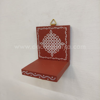 Wooden Kolam Wall Shelf | Vilakku madam - VM73