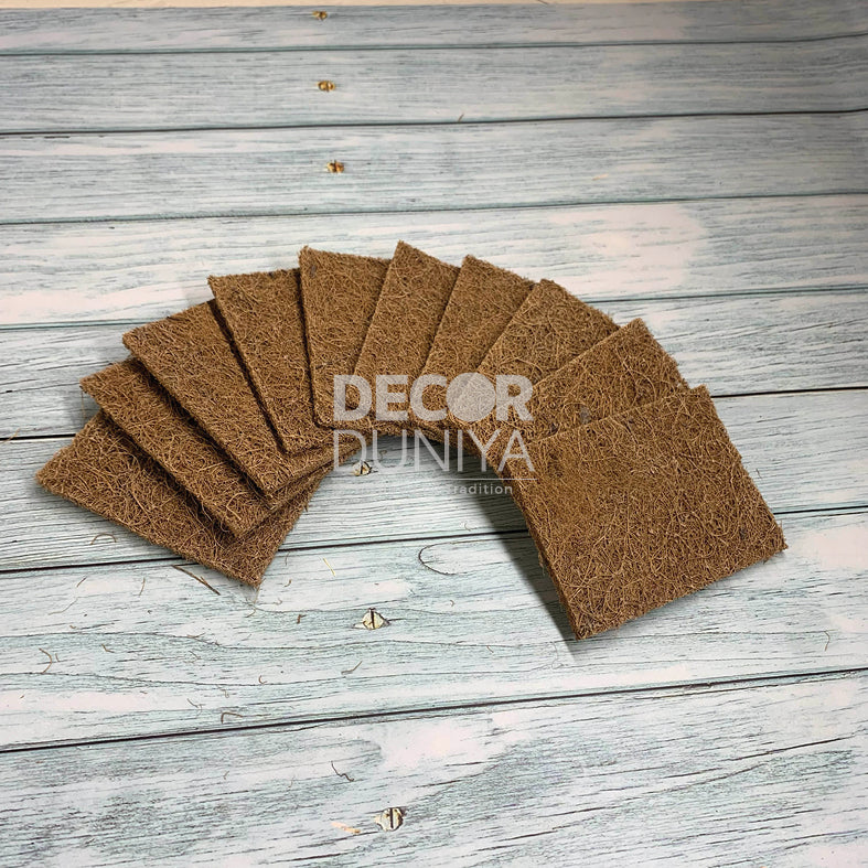 Natural Coconut Coir Dishwashing Scrub Pads (Pack of 10 Pcs) | Eco-Friendly - CS48-C